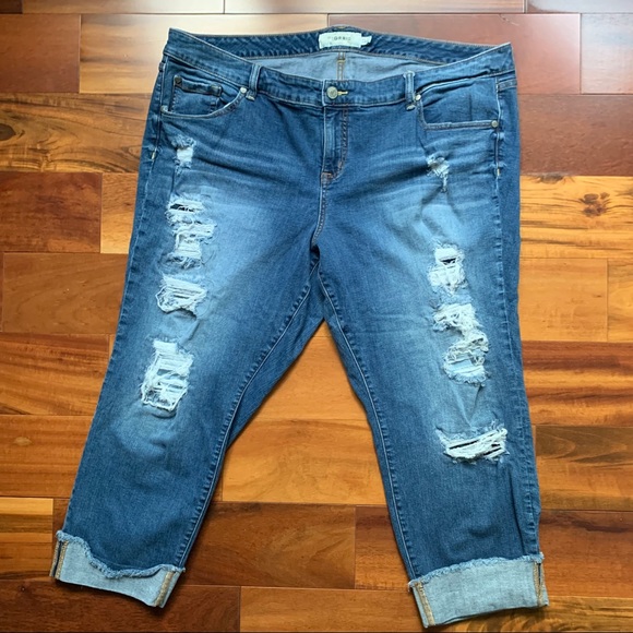 torrid Denim - Torrid destroyed cropped pants